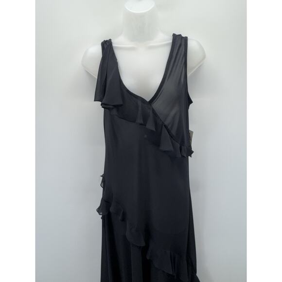 CACHET Vintage Sheer Dress/Cover Up Black Ruffled Women’s Size 12 New With Tags - Picture 2 of 8